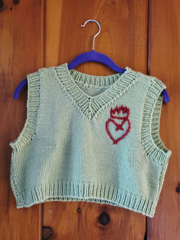 Crowned Heart Handknit Sweater Vest